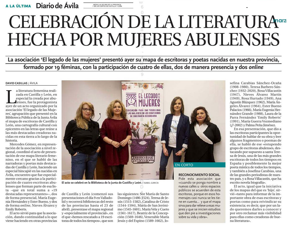Ester Bueno Palacios: celebración de la literatura hecha por mujeres abulenses