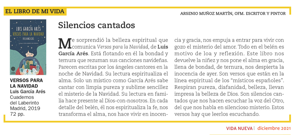 ARSENIO MUÑOZ MARTÍN, recomienda la poesía de LUIS GARCÍA ARÉS