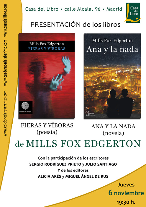 MILLS FOX EDGERTON presenta sus libros en MADRID