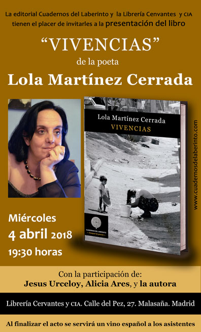 Presentación en Madrid de VIVENCIAS, de Lola Martínez Cerrada
