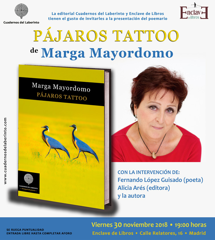 Marga Mayordomo presenta  Pájaros tattoo 